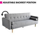 Sarantino Madison Sofa Bed Lounge Couch Futon Furniture Home Light Grey Linen Suite - RnR Galore