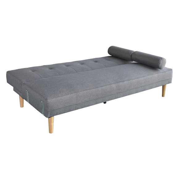 Sarantino Madison Sofa Bed Lounge Couch Futon Furniture Home Light Grey Linen Suite - RnR Galore