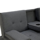 Sarantino Rochester Linen Fabric Sofa Bed Lounge Couch Futon Furniture Suite - Dark Grey - RnR Galore