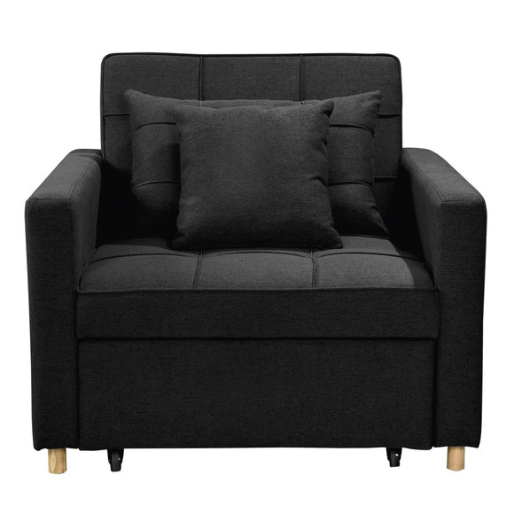 Sarantino Suri 3 - in - 1 Convertible Lounge Chair Bed - Black - RnR Galore