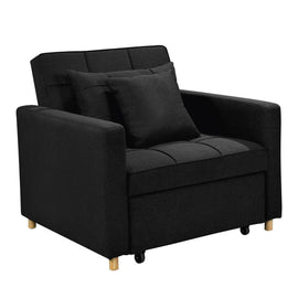 Sarantino Suri 3 - in - 1 Convertible Lounge Chair Bed - Black - RnR Galore