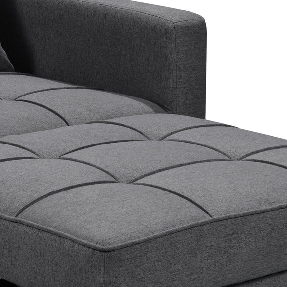 Sarantino Suri 3 - in - 1 Convertible Lounge Chair Bed - Dark Grey - RnR Galore