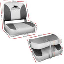 Seamanship 2X Folding Boat Seats Marine Swivel Low Back 13cm Padding Charcoal - RnR Galore