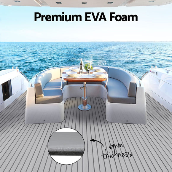 Seamanship EVA Foam Boat Flooring Mat Decking Sheet 240x90x0.6cm Light Grey - RnR Galore