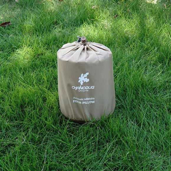 Self Inflating Camping Pillow with Ergonomic 3D Support - Gold - RnR Galore