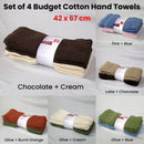 Set of 4 Budget Cotton Hand Towels 42 x 67 cm Olive Blue - RnR Galore