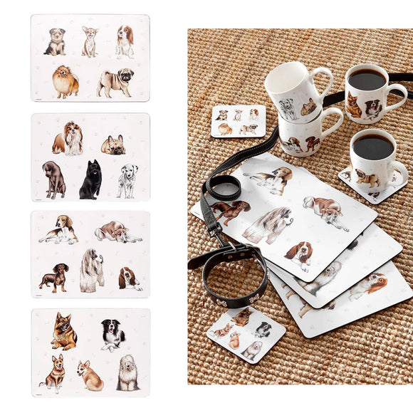 Set of 4 Kennel Club Table Placemats 29x21x0.4 cm - RnR Galore