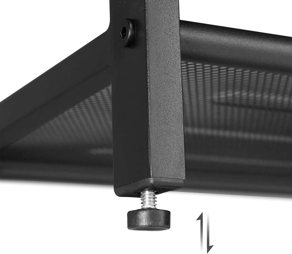 Shoe Rack with 2 Mesh Shelves, Rustic Brown and Black - RnR Galore