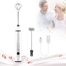 Silver Rechargeable Electric Milk Frother Handheld (3 Speeds) - RnR Galore