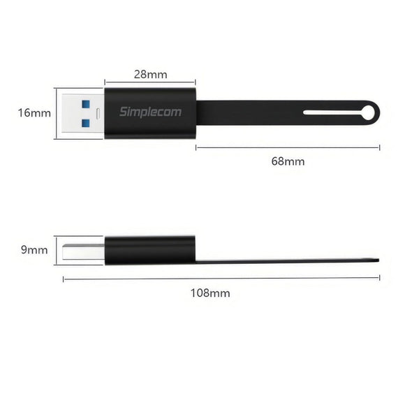 Simplecom CA132 USB - A Male to USB - C Female Adapter USB 3.2 Gen 2 Data & Charging Double - Side 10Gbps - RnR Galore
