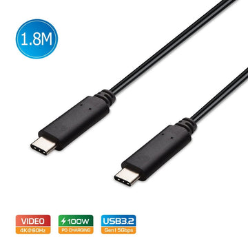 Simplecom CA519 USB - C to USB - C Cable USB 3.2 Gen1 5A 100W PD 4K@60Hz 1.8M - RnR Galore