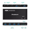 Simplecom KM420 2 - Port HDMI KVM Switch HDMI 2.0 4K@60Hz 4 - Port USB 3.0 Hub 5Gbps - RnR Galore