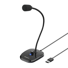 Simplecom UM360 Plug and Play USB Desktop Microphone with Headphone Jack - RnR Galore