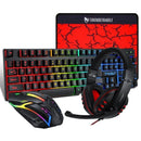 T - Wolf TF800 RGB 4 - pcs Gaming Keyboard/Mouse/Headphone/Mouse Pad Kit Set - RnR Galore