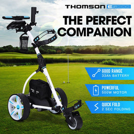 THOMSON Golf Buggy Electric Trolley Automatic Motorised Foldable Cart Powered - RnR Galore