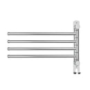 Towel Rail Rack Holder 4 Bars Wall Mounted Stainless Steel Swivel Hanging Hook - RnR Galore