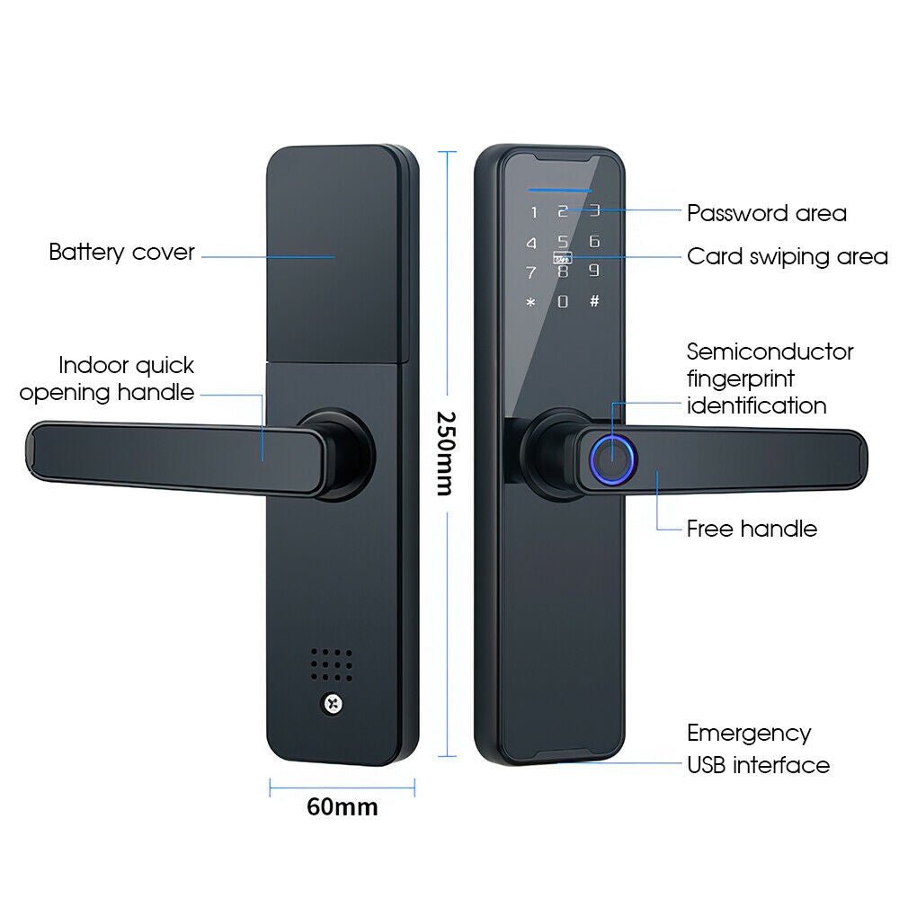Tuya Home WIFI Smart Door Lock Biometric Fingerprint Smart Card ...
