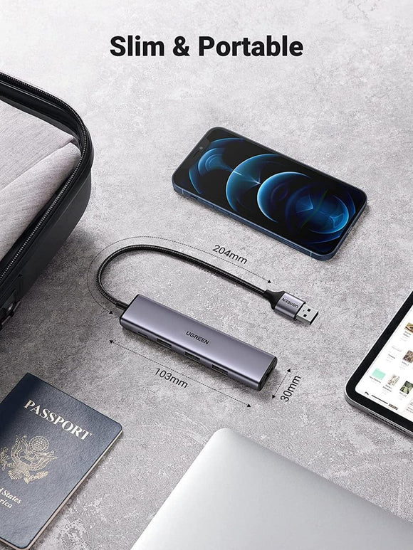UGREEN 20805 USB 3.0 4 - Port Hub with USB - C Power Port - RnR Galore