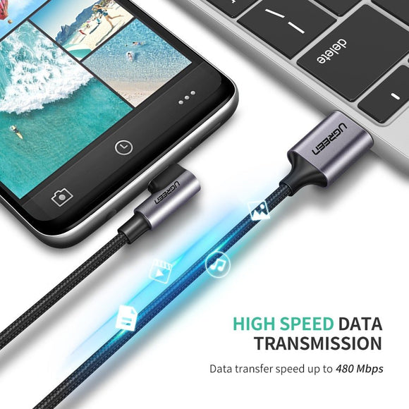 UGreen Angled USB Type - C to USB 2.0A Cable 2.0m 50942 - RnR Galore