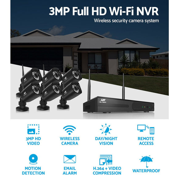 UL - TECH 3MP 8CH NVR Wireless 6 Security Cameras Set - RnR Galore