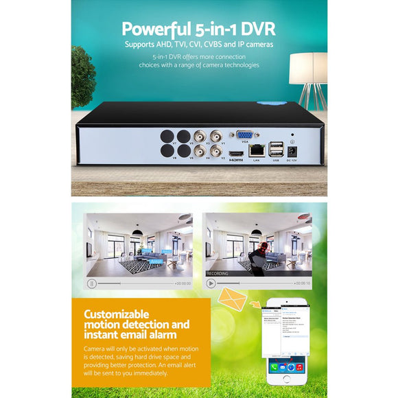 UL - tech 4CH DVR 1080P 5in1 CCTV Video Recorder - RnR Galore