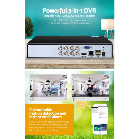 UL - tech 8CH DVR 1080P 5in1 CCTV Video Recorder - RnR Galore