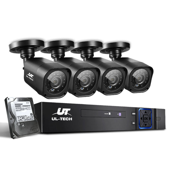 UL - tech CCTV Security System 4CH DVR 4 Cameras 2TB Hard Drive - RnR Galore