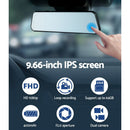 UL - tech Dash Camera 1080P 9.66" Front and Rear View Cam Car DVR Reverse Recorder - RnR Galore