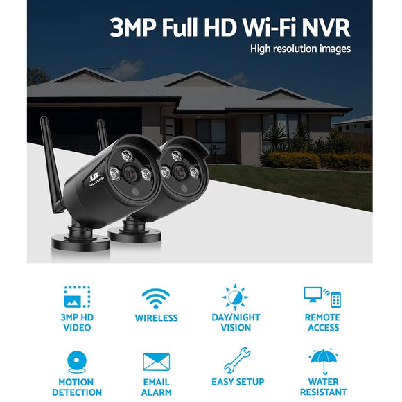 UL - tech Wireless CCTV 3MP 2 Cameras Bullet - RnR Galore