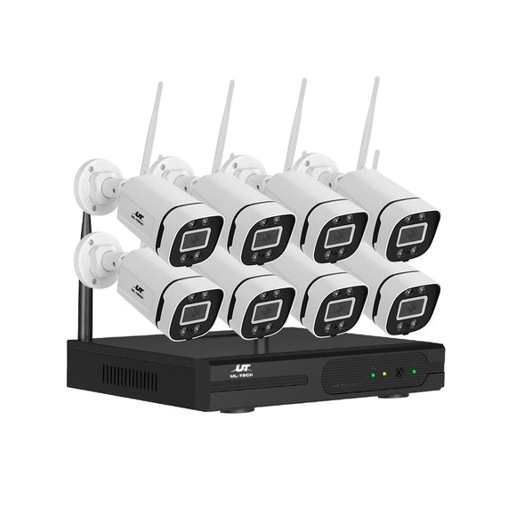 UL - tech Wireless CCTV Security System 8CH NVR 3MP 8 Square Cameras - RnR Galore