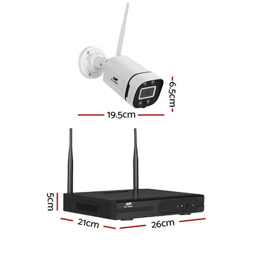 UL - tech Wireless CCTV Security System 8CH NVR 3MP 8 Square Cameras 2TB - RnR Galore