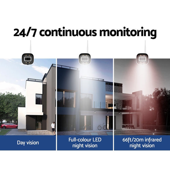 UL - tech Wireless CCTV Security System 8CH NVR 3MP 8 Square Cameras 2TB - RnR Galore