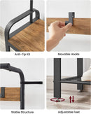 VASAGLE Coat Rack with Shoe Rack 183 cm Height Walnut Brown and Black - RnR Galore