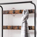 Vintage Coat Rack Shoe Bench, Wood Look Accent Furniture and Metal Frame - RnR Galore