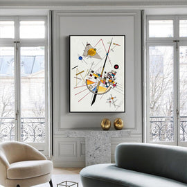 Wall Art 50cmx70cm Delicate Tension By Wassily Kandinsky Black Frame Canvas - RnR Galore