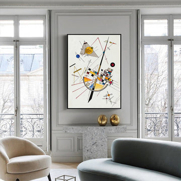 Wall Art 50cmx70cm Delicate Tension By Wassily Kandinsky Black Frame Canvas - RnR Galore