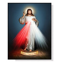 Wall Art 60cmx90cm Jesus Divine Mercy I Trust In You Black Frame Canvas - RnR Galore