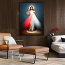Wall Art 60cmx90cm Jesus Divine Mercy I Trust In You Black Frame Canvas - RnR Galore