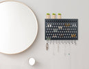 Wall Mount Earring Jewelry Hanger Organizer Holder with 109 Holes and 19 Hooks (Black) - RnR Galore