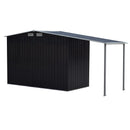 Wallaroo 4x8ft Zinc Steel Garden Shed with Open Storage - Black - RnR Galore
