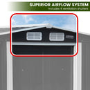 Wallaroo 6x8ft Zinc Steel Garden Shed with Open Storage - Black - RnR Galore