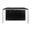 Wallaroo 6x8ft Zinc Steel Garden Shed with Open Storage - Black - RnR Galore