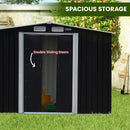 Wallaroo 6x8ft Zinc Steel Garden Shed with Open Storage - Black - RnR Galore