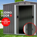 Wallaroo Garden Shed Spire Roof 8ft x 8ft Outdoor Storage Shelter - Grey - RnR Galore
