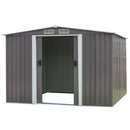 Wallaroo Garden Shed Spire Roof 8ft x 8ft Outdoor Storage Shelter - Grey - RnR Galore