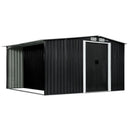 Wallaroo Garden Shed with Semi - Close Storage 6*8FT - Black - RnR Galore