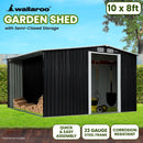 Wallaroo Garden Shed with Semi - Closed Storage 10*8FT - Black - RnR Galore