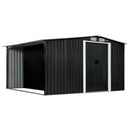 Wallaroo Garden Shed with Semi - Closed Storage 10*8FT - Black - RnR Galore