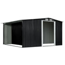 Wallaroo Garden Shed with Semi - Closed Storage 10*8FT - Black - RnR Galore
