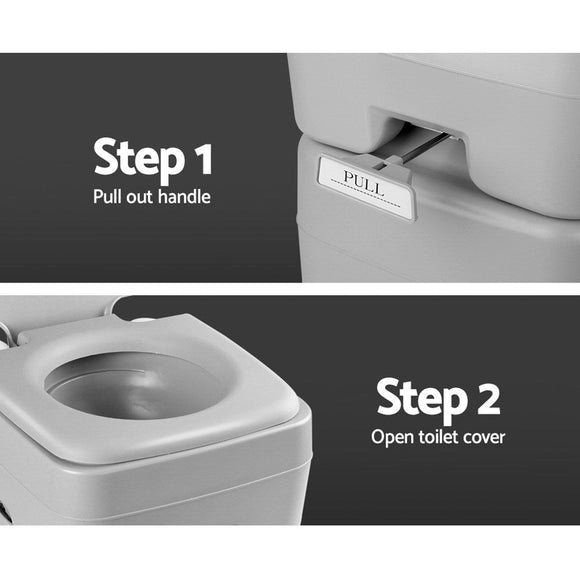 Weisshorn 20L Portable Camping Toilet Outdoor Flush Potty Boating With Bag - RnR Galore